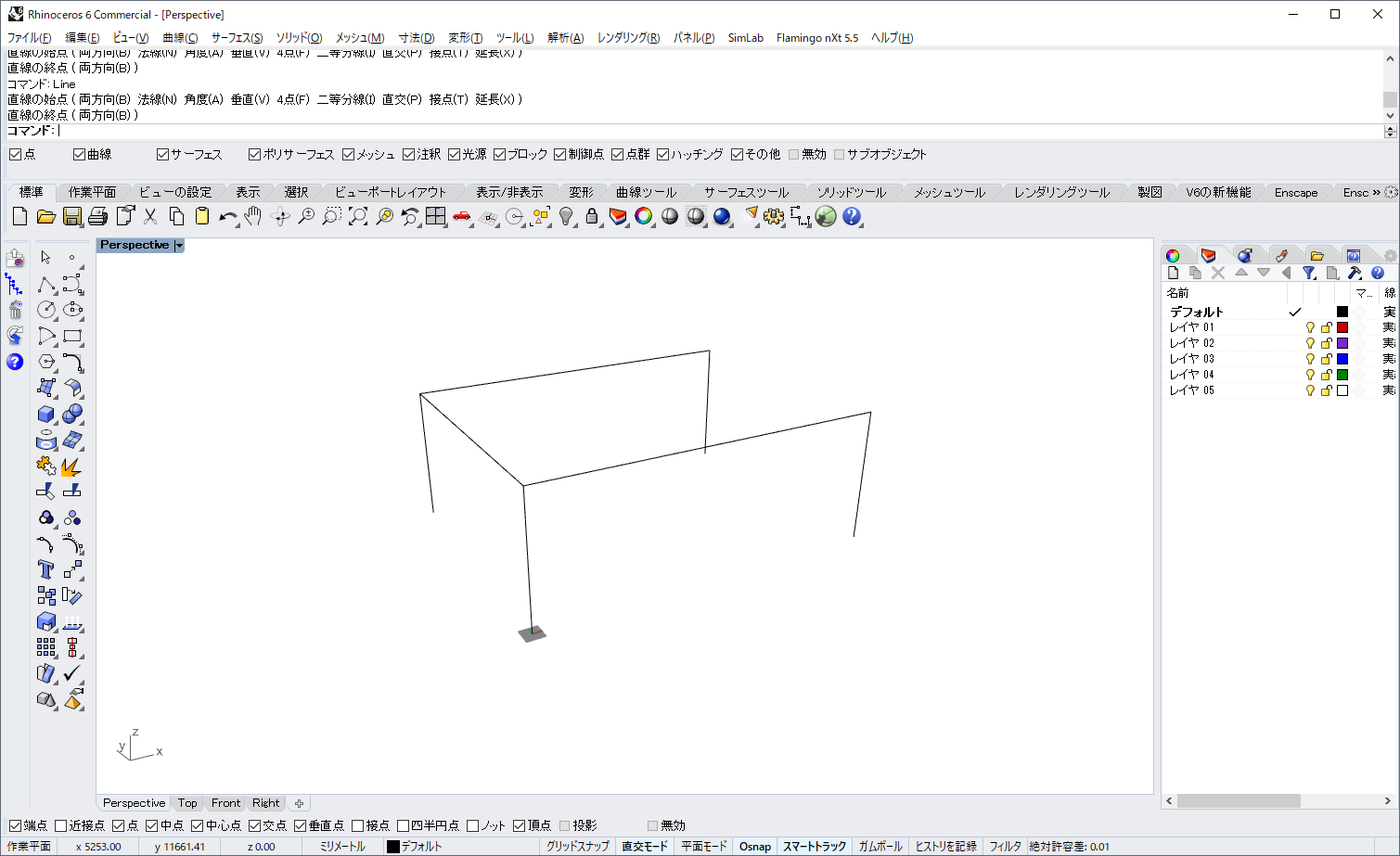 Rhinocerosで簡単な鉄骨造の建築構造解析モデルを作る方法 入門 デジケン